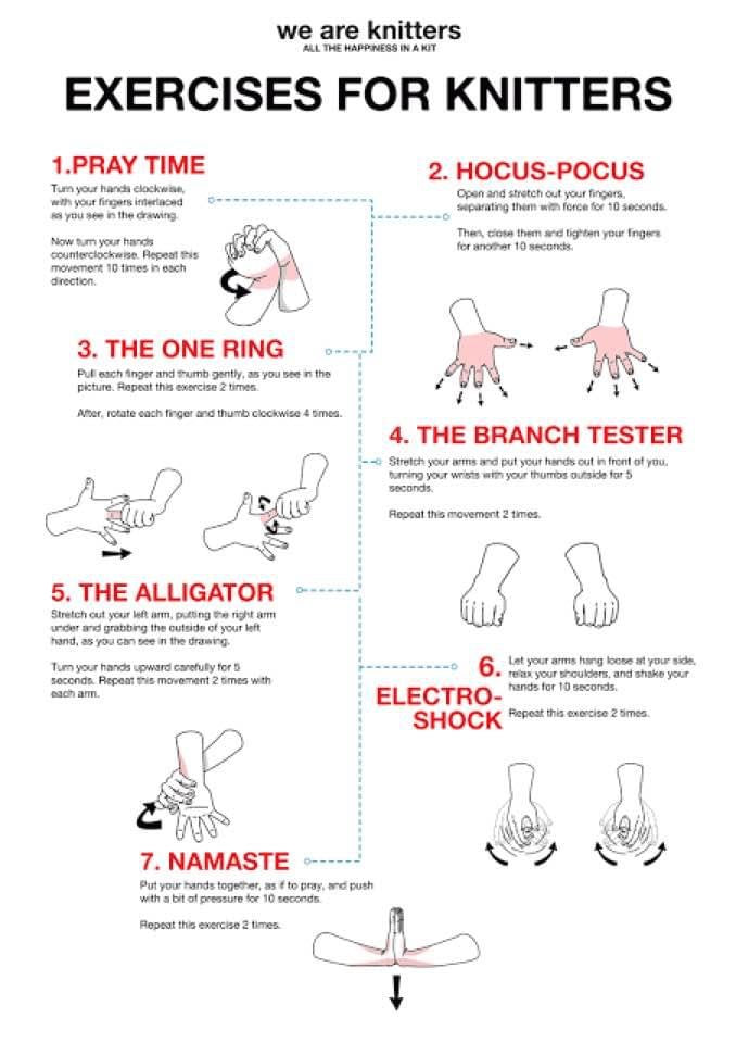 Hand Health Exercises for Knitters.  Let’s get in shape!
