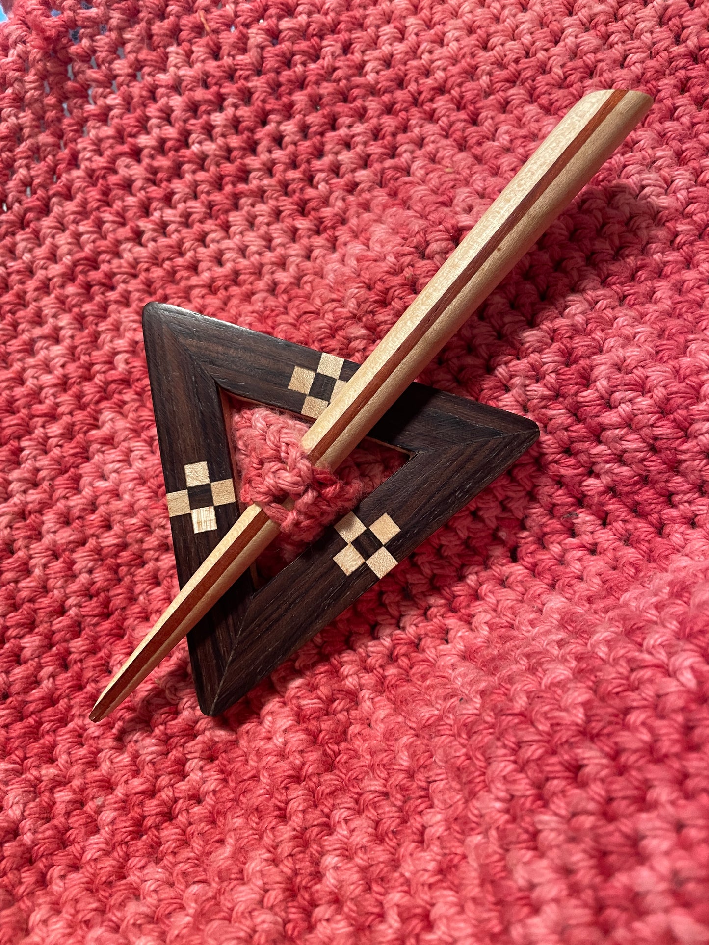 NEW… TRIANGULAR  SHAWL PIN WITH STICK -  handcrafted