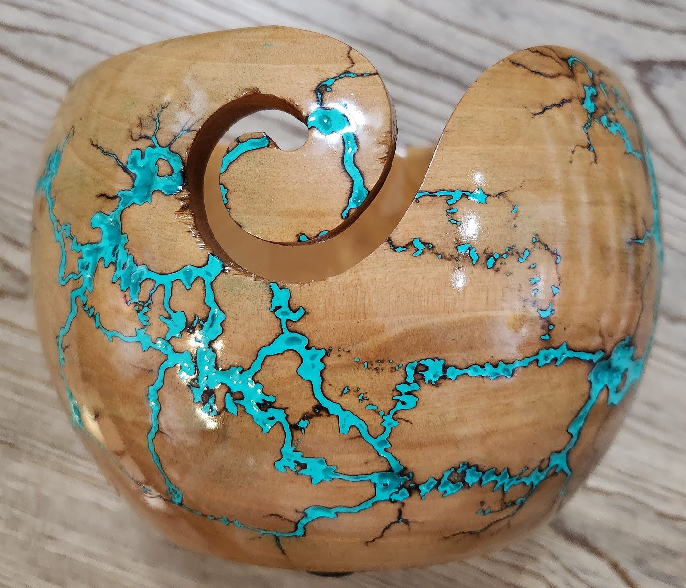 Yarn Bowl | Handmade Refracted Wood Burned Artesian Designed