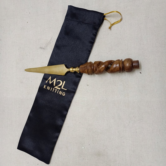 Brass/rosewood letter opener- My Two Ladies Logo